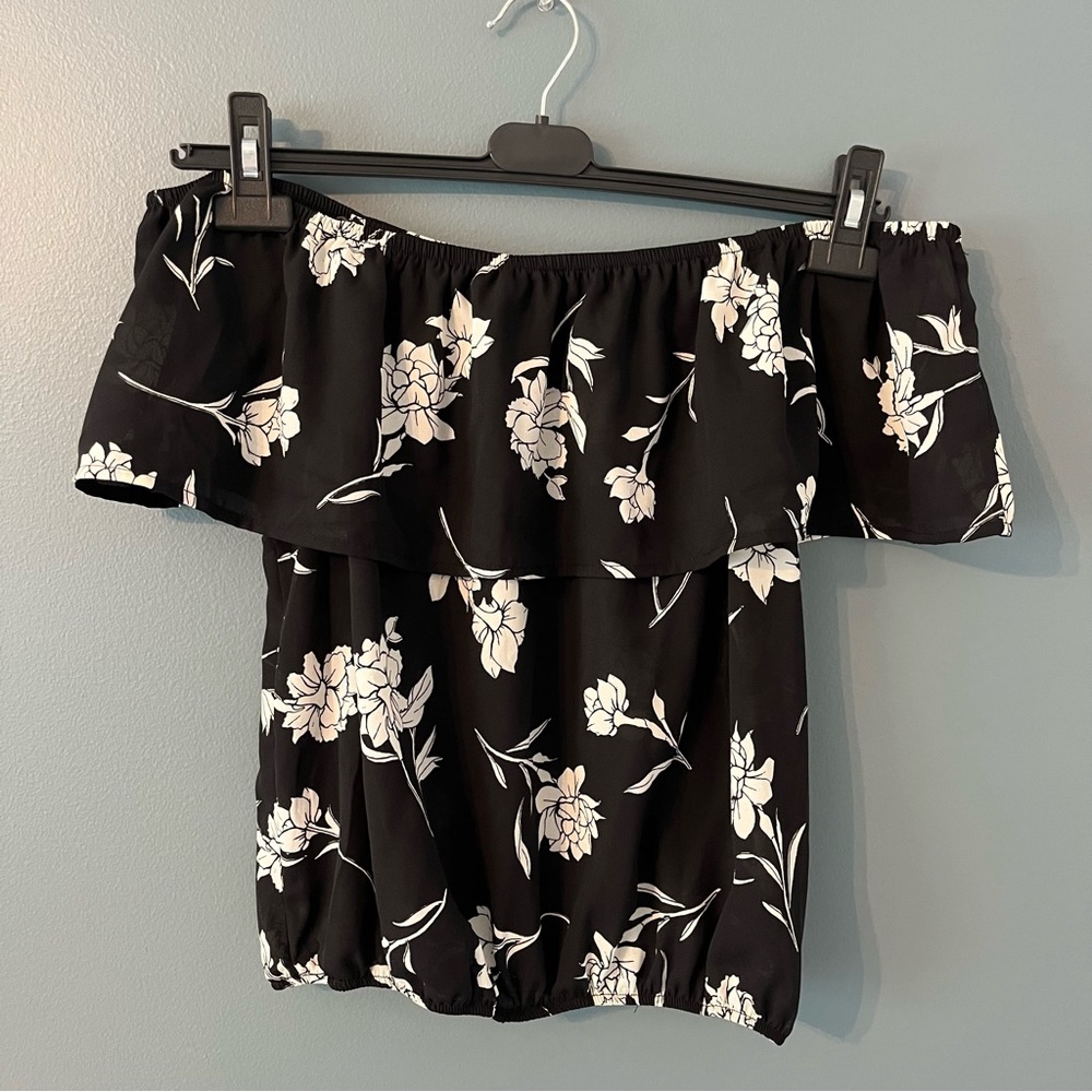 Off-the-Shoulder Floral Blouse